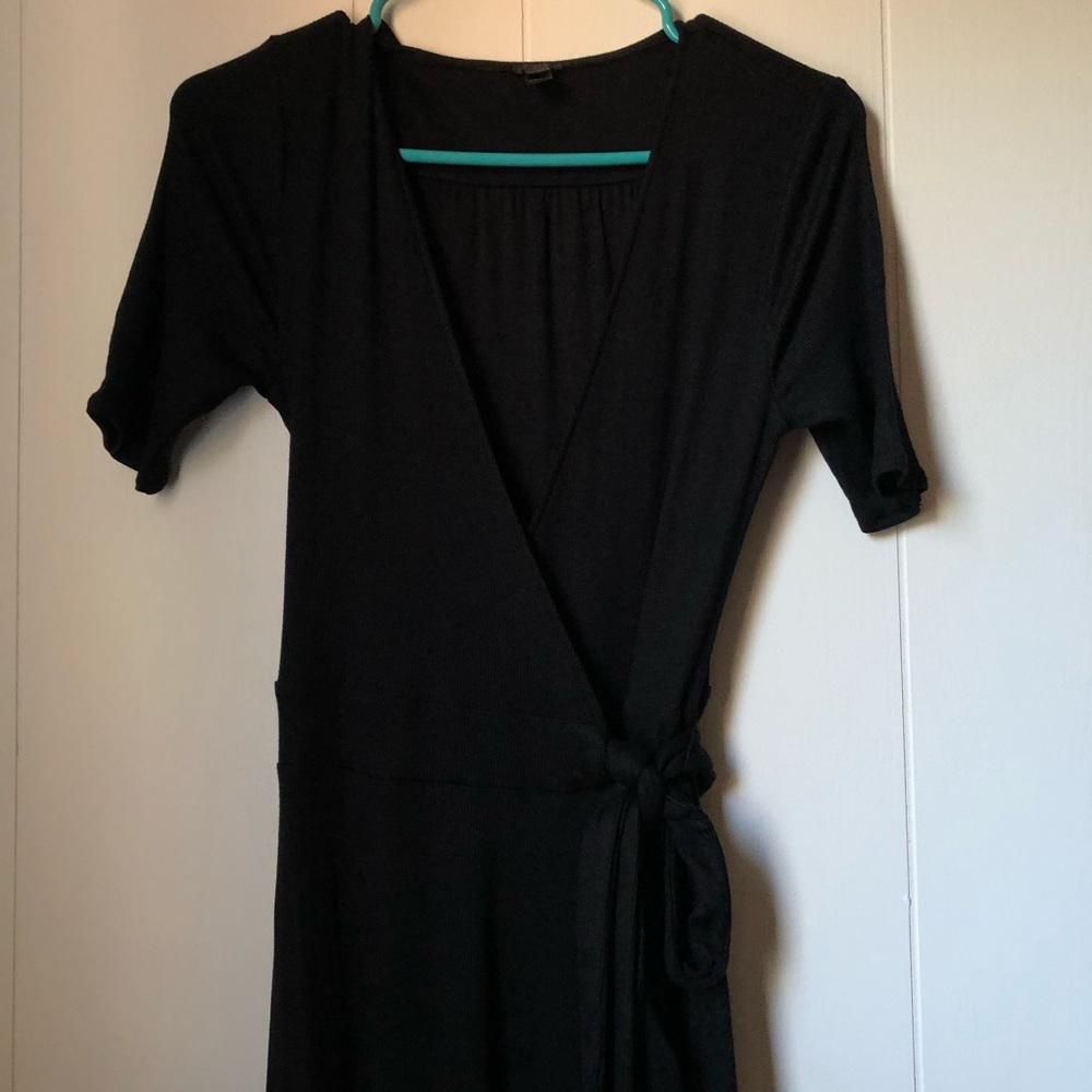 J.Crew Long Black Flowy Wrap Dress